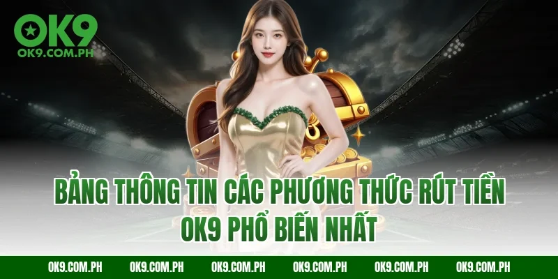 Bảng thông tin các phương thức rút tiền OK9 phổ biến nhất