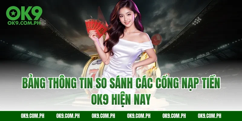 Bảng thông tin so sánh các cổng nạp tiền OK9 hiện nay